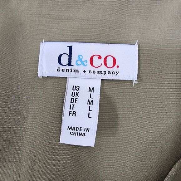 Denim & Co. Tunic Top Medium Roll Tab Sleeve Button Soft Utility A227885 Olive - Picture 7 of 10